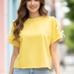 T-shirt με Φιόγκους - Κίτρινο