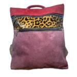 Σακίδιο με σουέτ και animal print